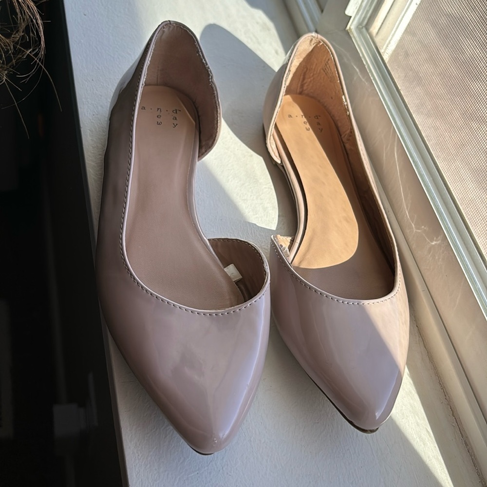 A New Day - Nude Pointed Ballet Flats - Size 6